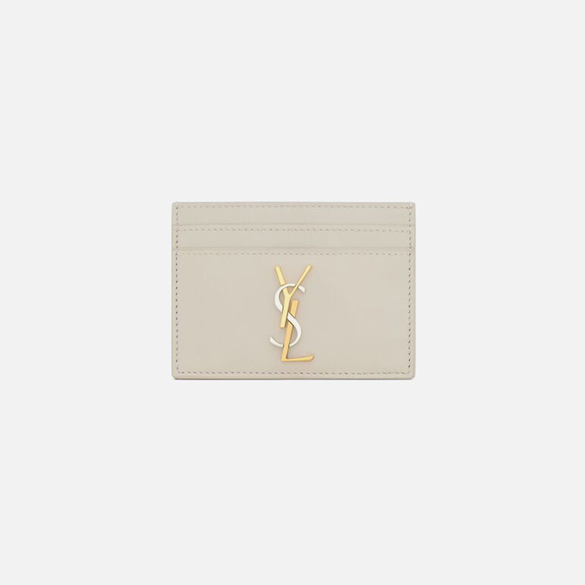 Saint Laurent Tricolor Cassandre Card Case - Blanc Vintage sold by Kith