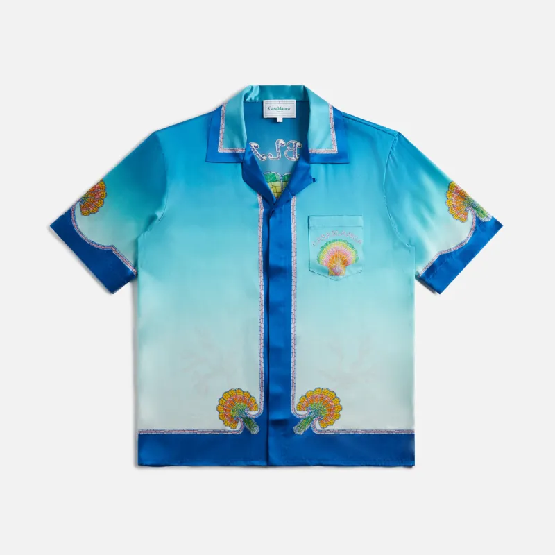 Casablanca Cuban Collar Shirt - Coguillage Colore sold by Kith
