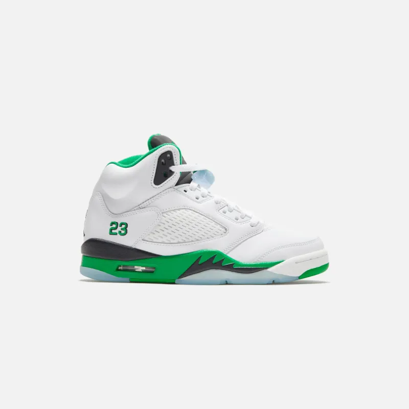 Jordan WMNS Air Jordan 5 Retro - White / Lucky Green / Black / Ice Blue sold by Kith
