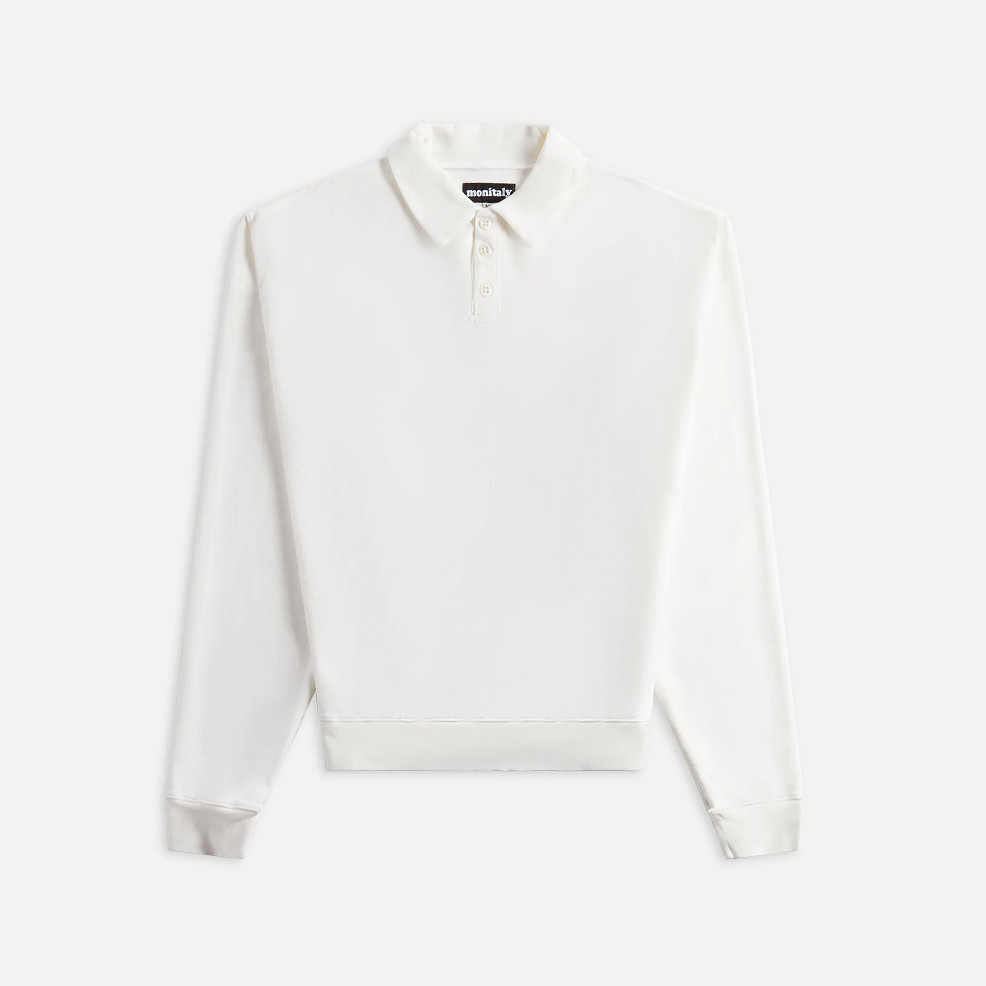 Monitaly French Terry Long Sleeve Polo - Cream sold by Kith