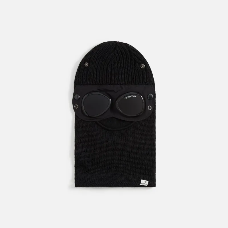 C.P. Company Extrafine Merino Wool Goggle Balaclava - Black sold by Kith