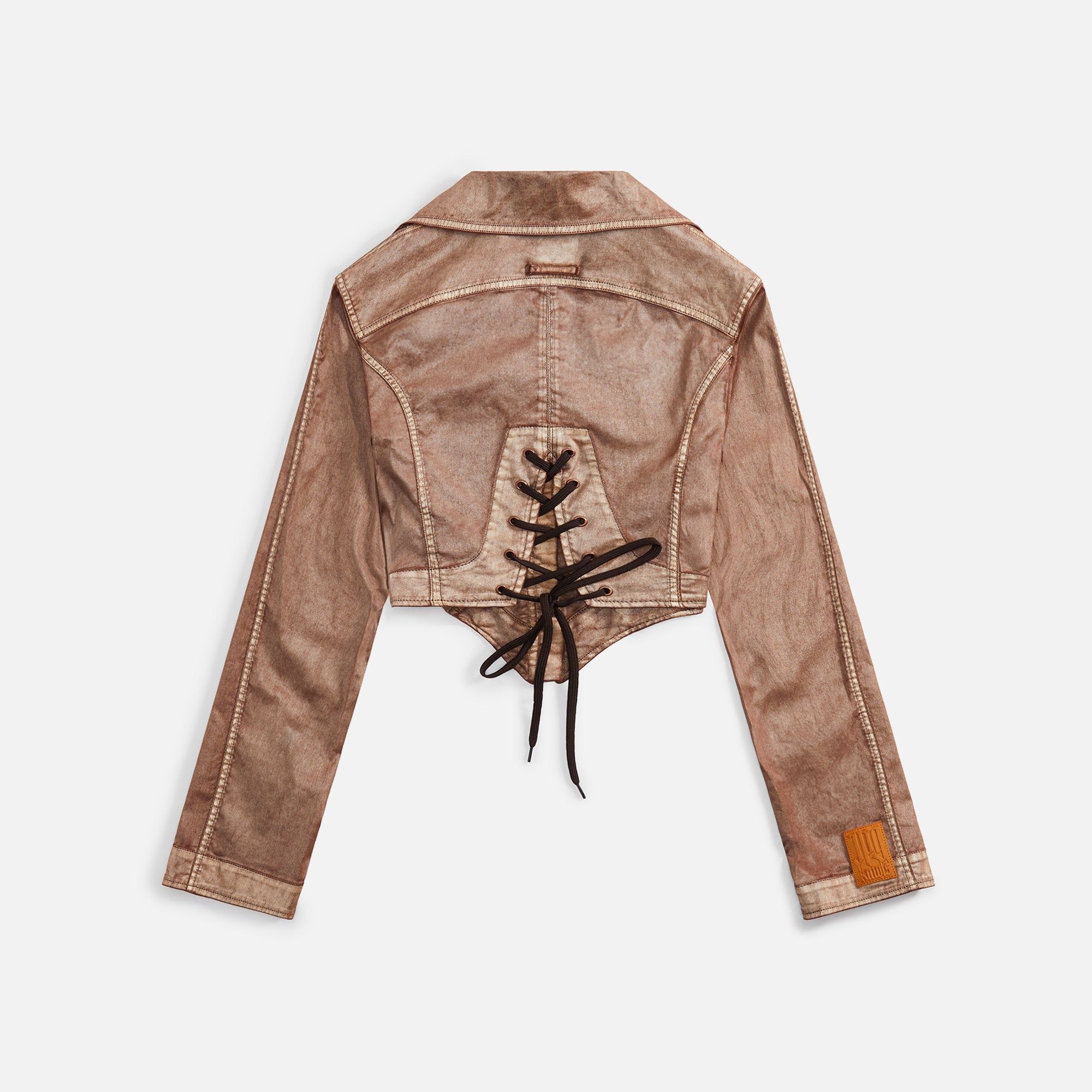 Jean Paul Gaultier x KNWLS Laced Jacket with Topstiched and Branded Patch Details - Brown sold by Kith product image thumbnail 2