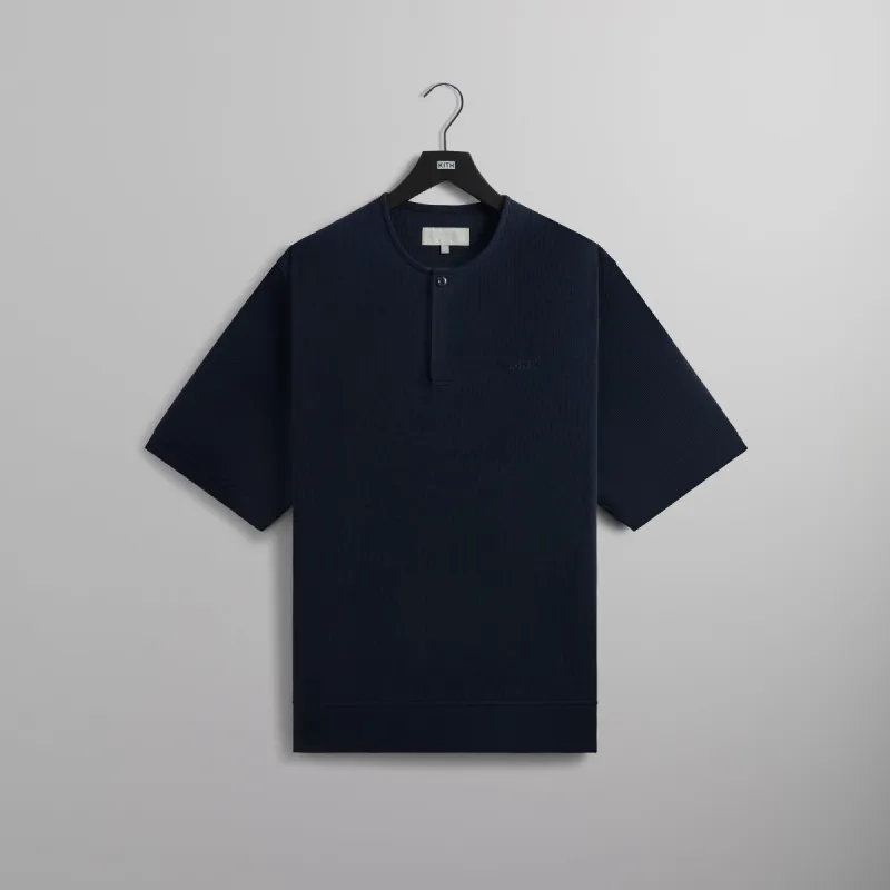 Kith Micro Waffle Colby Pullover - Nocturnal sold by Kith
