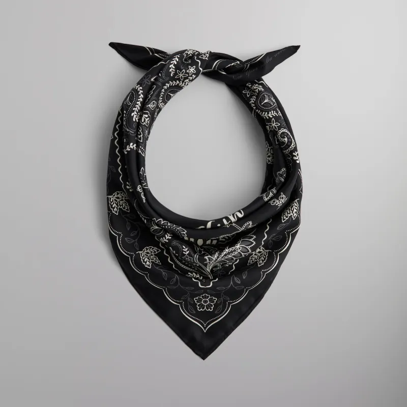 Kith Paisley Bandana Silk Scarf - Black sold by Kith