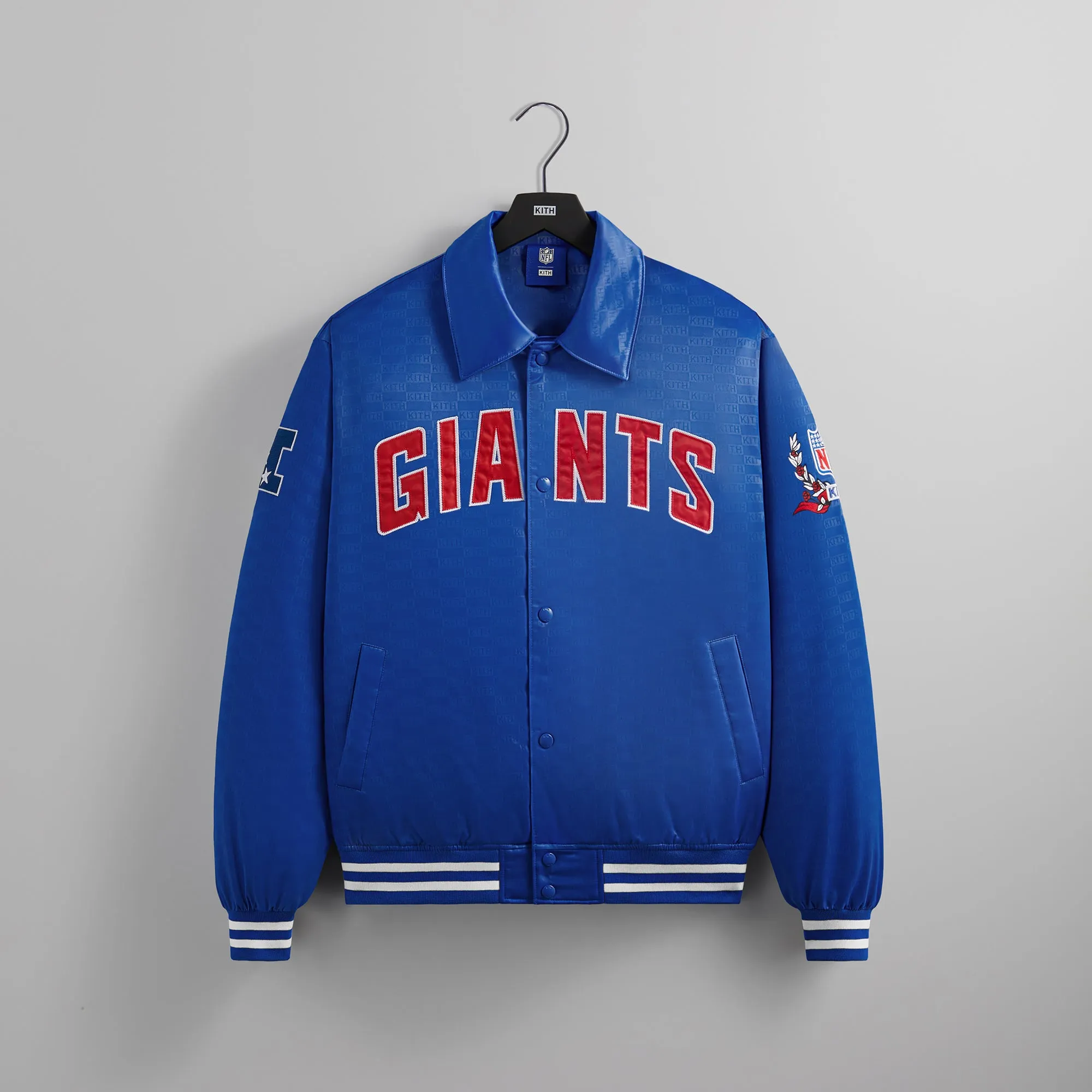Kith for the NFL: Giants Satin Bomber Jacket - Current sold by Kith