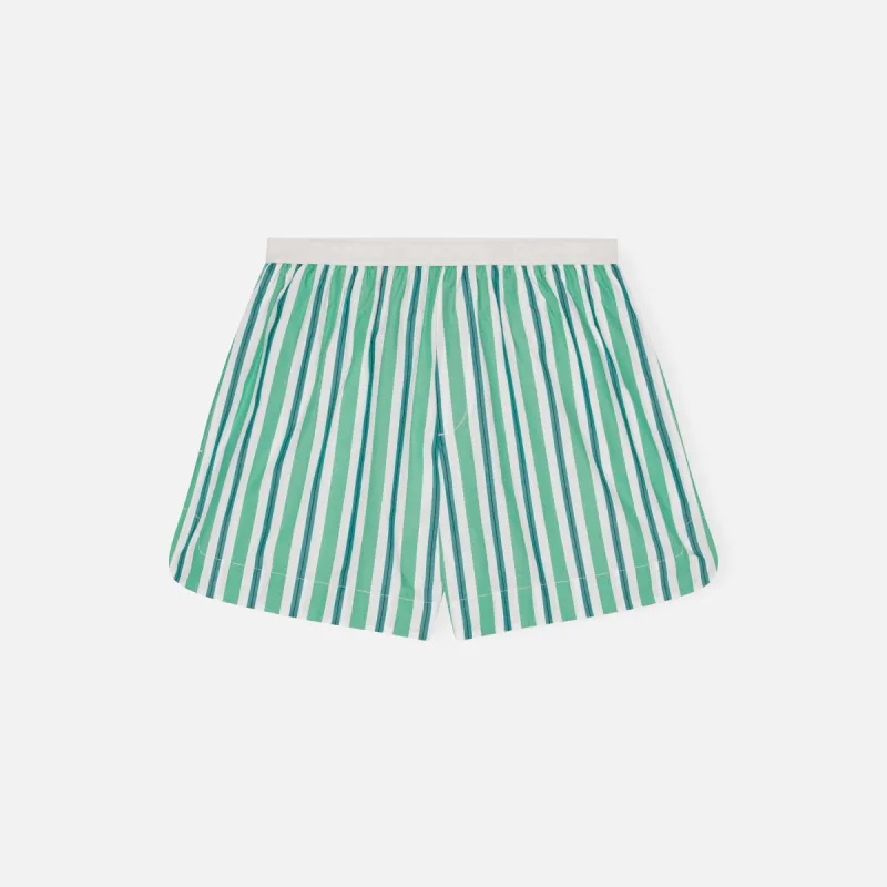 Ganni Stripe Cotton Elasticated Short - Creme De Menth sold by Kith