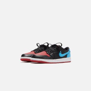 Nike WMNS Air Jordan 1 Retro Low OG - Black / Dark Powder Blue sold by Kith