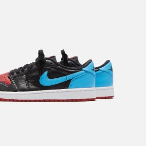 Nike WMNS Air Jordan 1 Retro Low OG - Black / Dark Powder Blue sold by Kith
