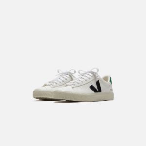 Veja Campo Chromefree Leather - Extra White / Black Emeraude / Green sold by Kith