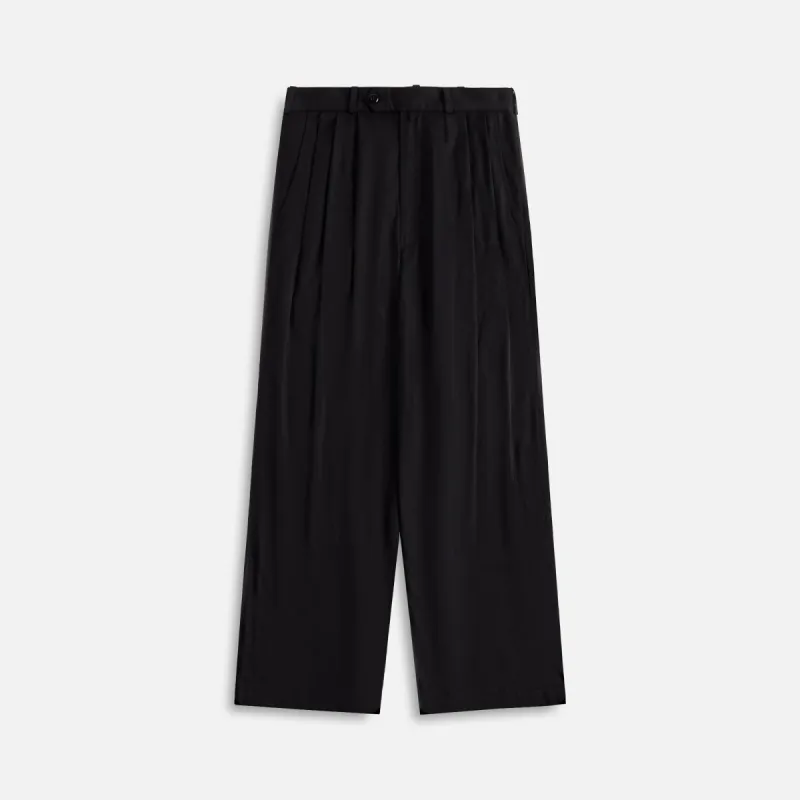 Monitaly Triple Tuck Wide Pants - Tencel Black sold by Kith