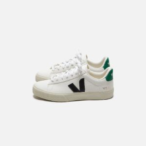 Veja Campo Chromefree Leather - Extra White / Black Emeraude / Green sold by Kith