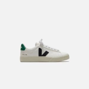 Veja Campo Chromefree Leather - Extra White / Black Emeraude / Green sold by Kith