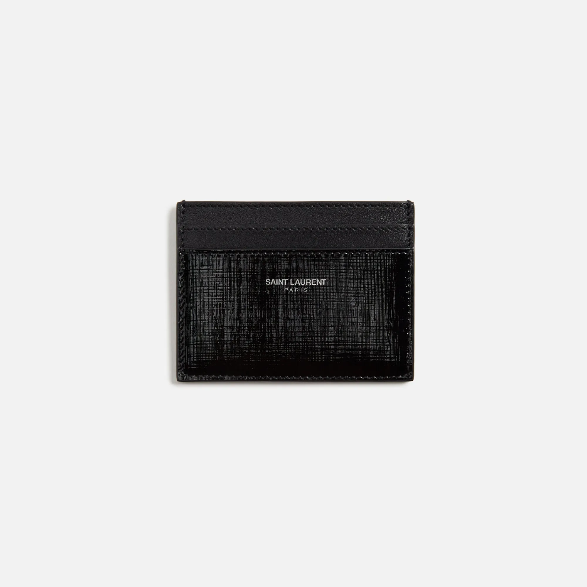 Saint Laurent YSL Black Grid Leather CC - Black sold by Kith