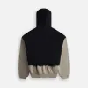 Essentials Nylon Fleece Hooded Sweater - Seal / Jet Black sold by Kith
