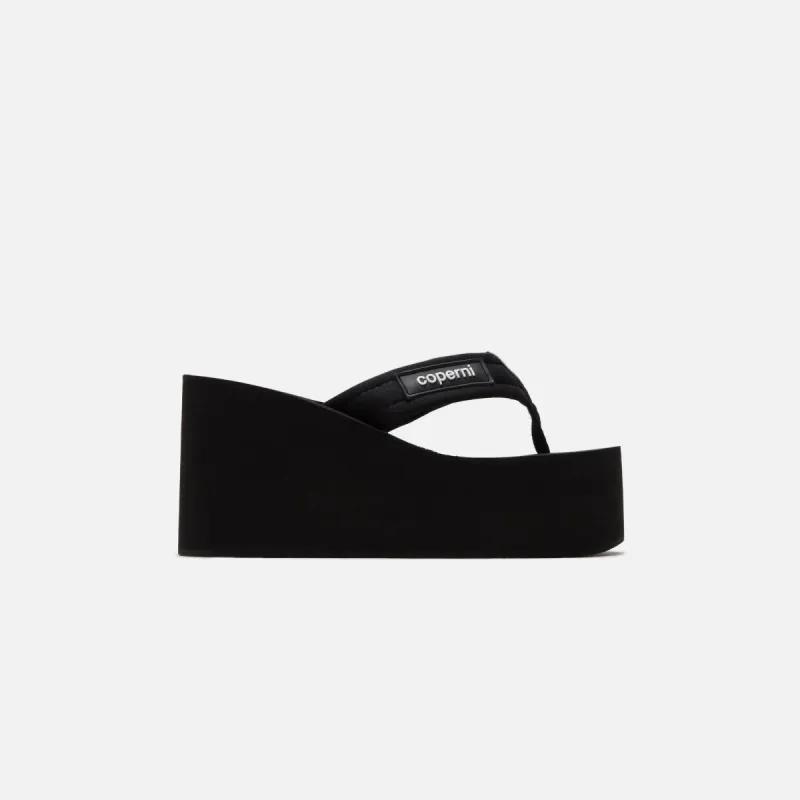 Coperni Branded Wedge Sandal - Black sold by Kith