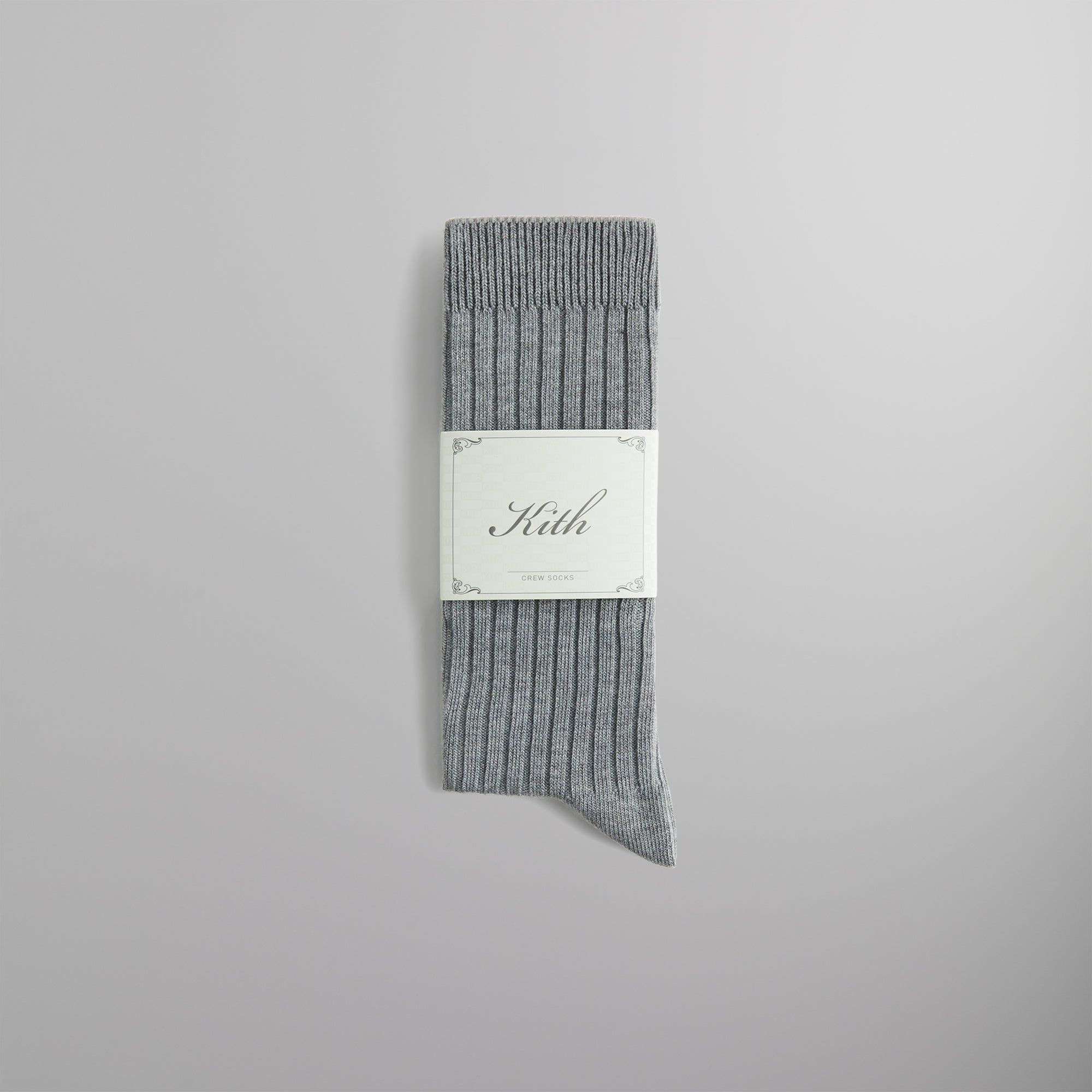 Kith Ribbed Cotton Socks - Medium Heather Grey PH sold by Kith