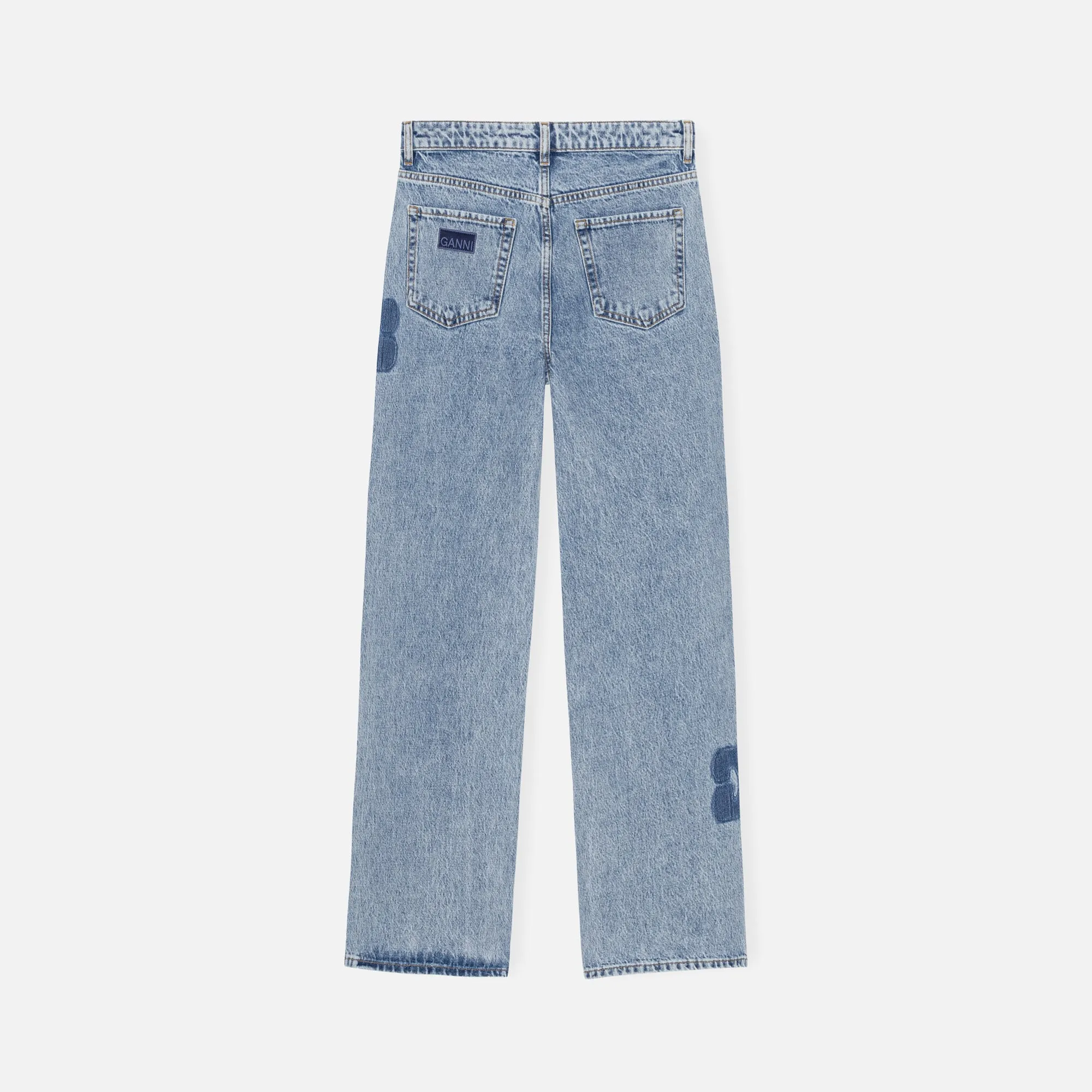 Ganni Patch Denim Izey Pant - Mid Blue Stone sold by Kith product image thumbnail 2