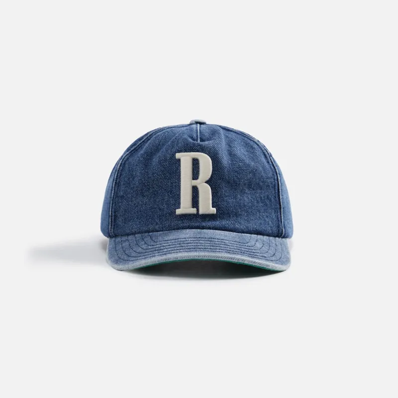 Rhude R Logo Denim Cap - Dark Indigo sold by Kith