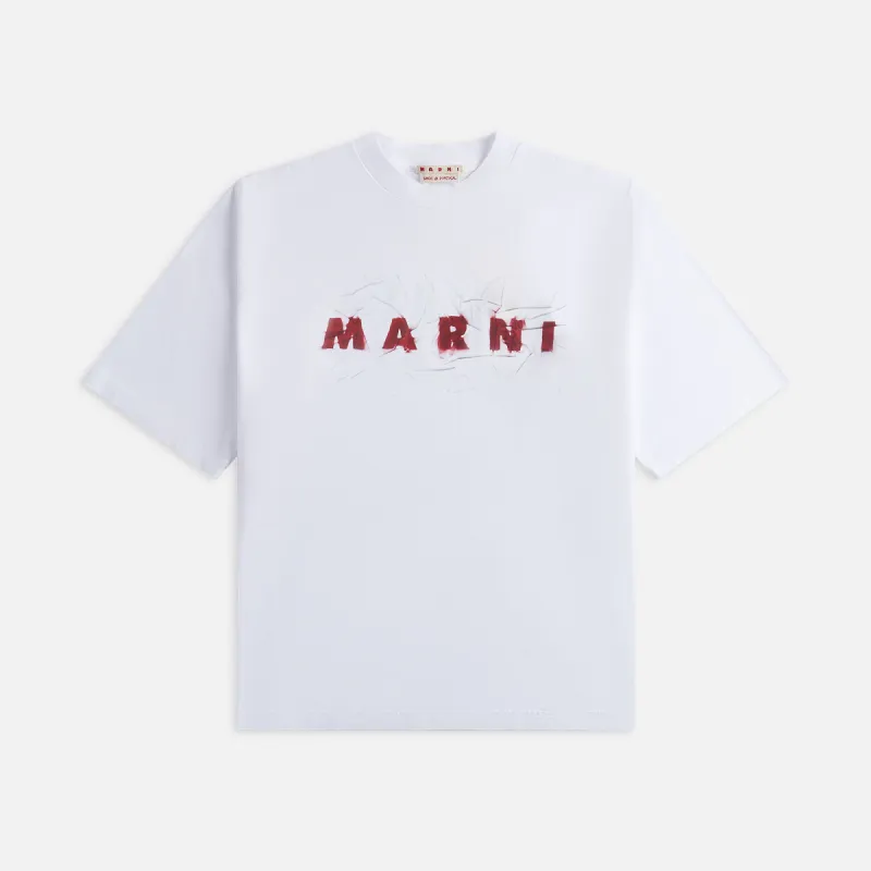 Marni Printed Pop Fields Logo Lily - White | Parallel