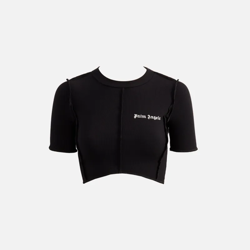 Palm Angels Classic Logo Crop Top - Black sold by Kith