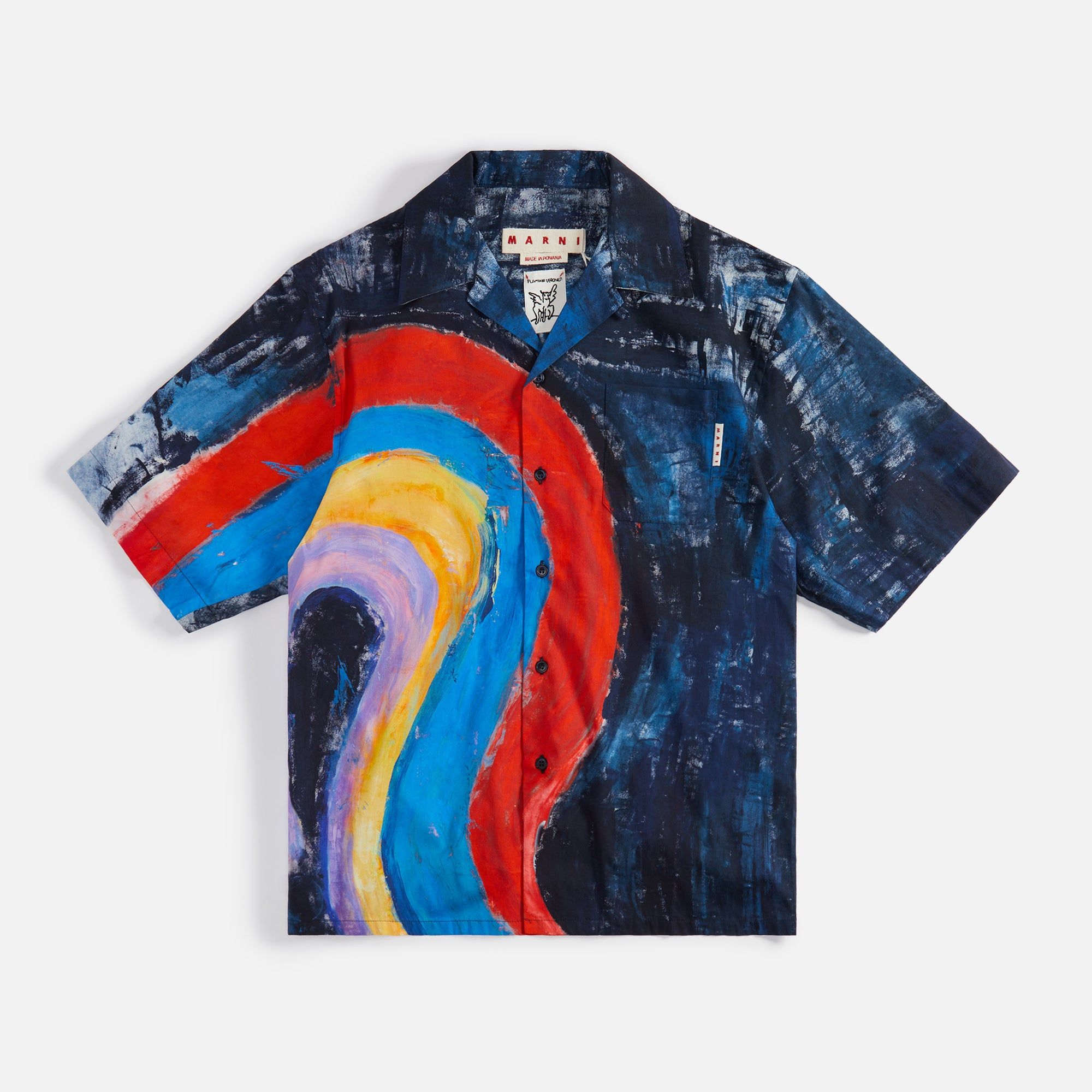 Marni Rainbow Popeline Bowling Shirt - Royal Blue sold by Kith