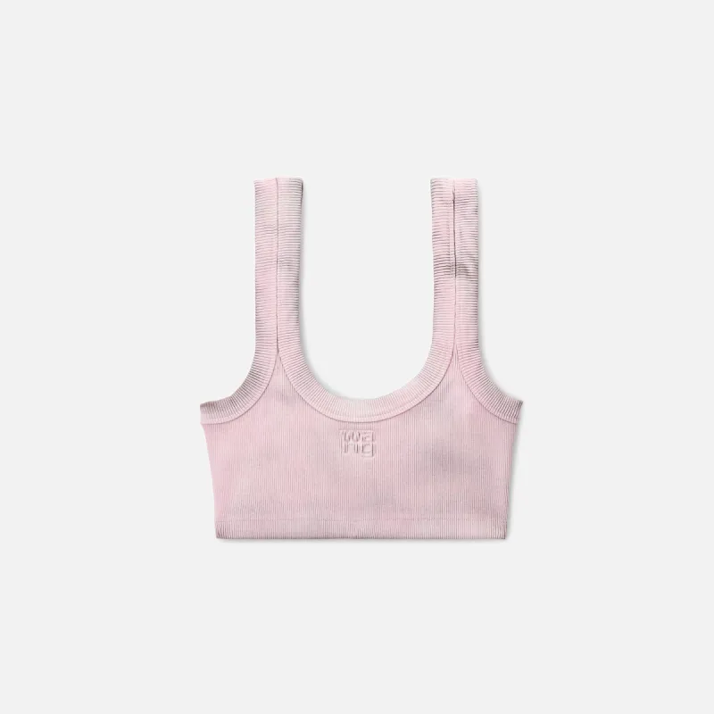 T by Alexander Wang Tank Bra with Embossed Logo - Washed Pink Ice sold by Kith