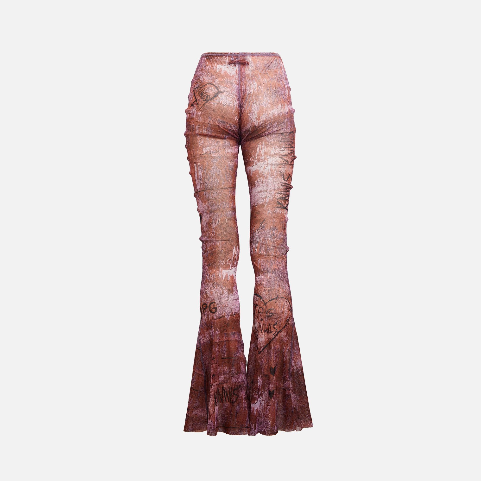 Jean Paul Gaultier x KNWLS Flare Leggings Low Waist Printed Scratch Wood - Lilac sold by Kith product image thumbnail 2