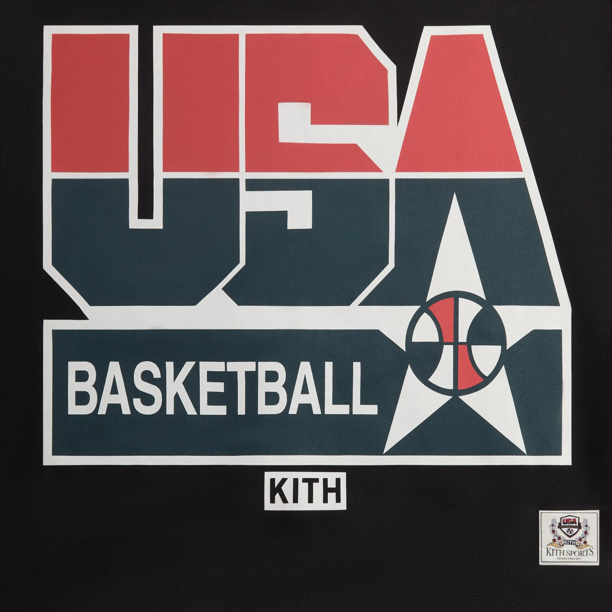 Kith for USA Basketball Legend Vintage Nelson Crewneck - Black PH sold by Kith product image thumbnail 3