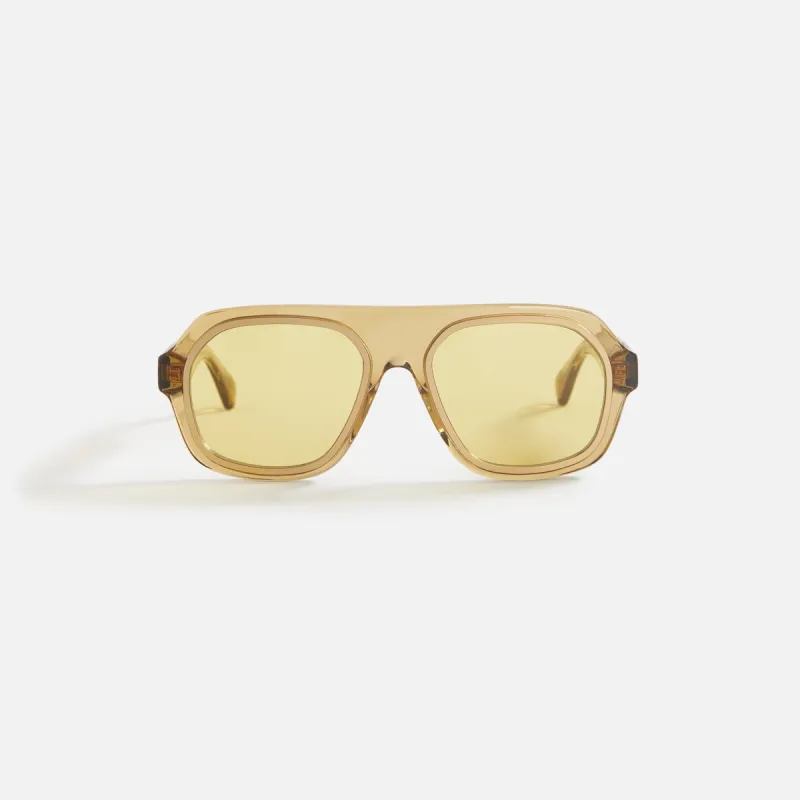 Bottega Veneta Round Acetate Sunglasses - Yellow / Yellow Lens sold by Kith