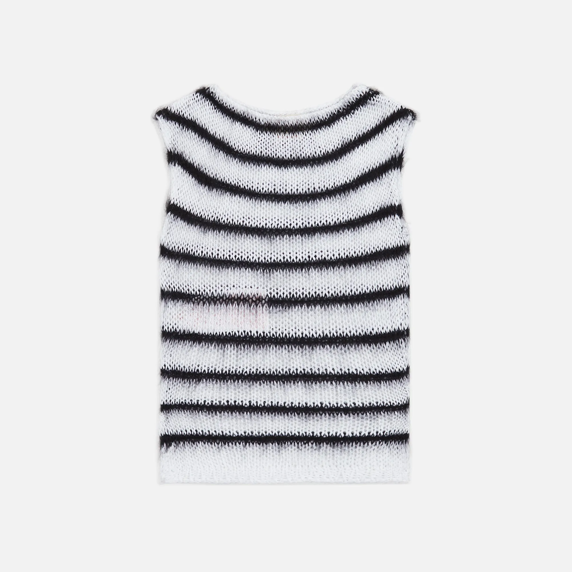 Marni Roundneck Bicolor Stripe Sweater - Lily White sold by Kith