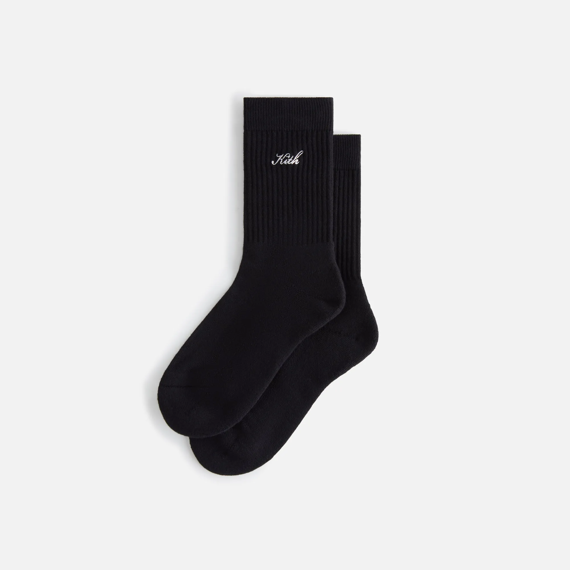 Kith Women Script Classic Crew Socks - Black sold by Kith