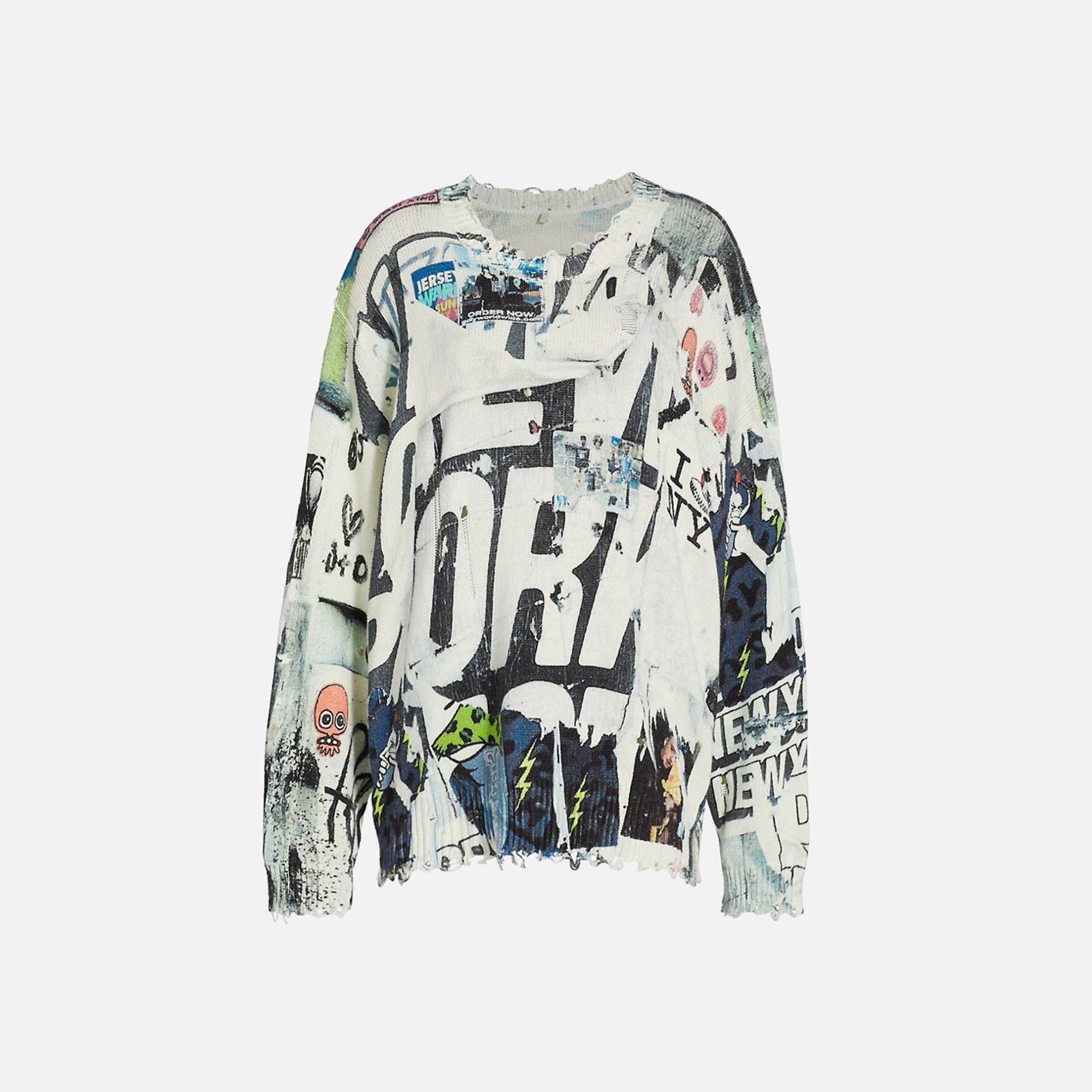 R13 11 Spring Overdyed Sweater - Graffiti sold by Kith