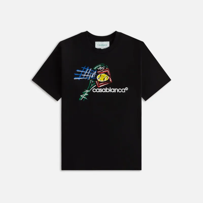 Casablanca Croquis De Tennis Tee - Black sold by Kith