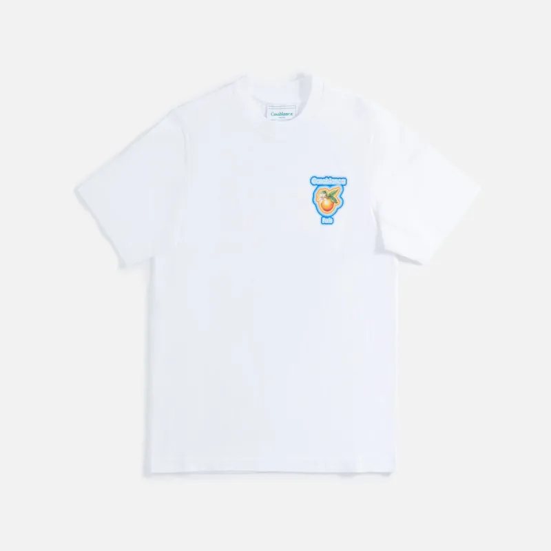 Casablanca Radiating Orange Printed Tee - White made by Kith