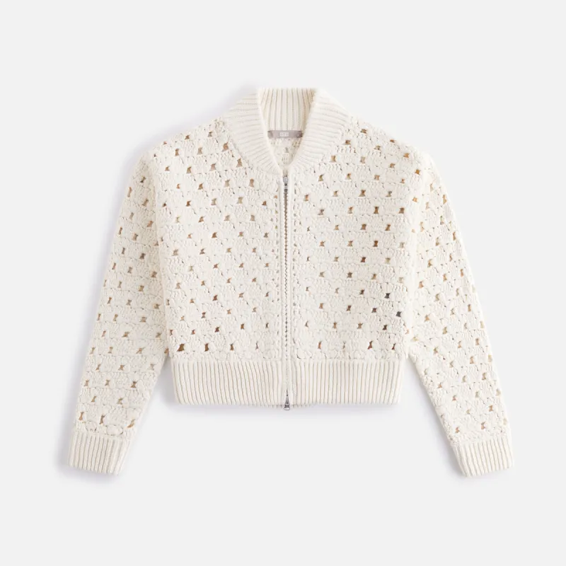 Kith Women Merritt Crochet Knit Bomber - Whisper sold by Kith