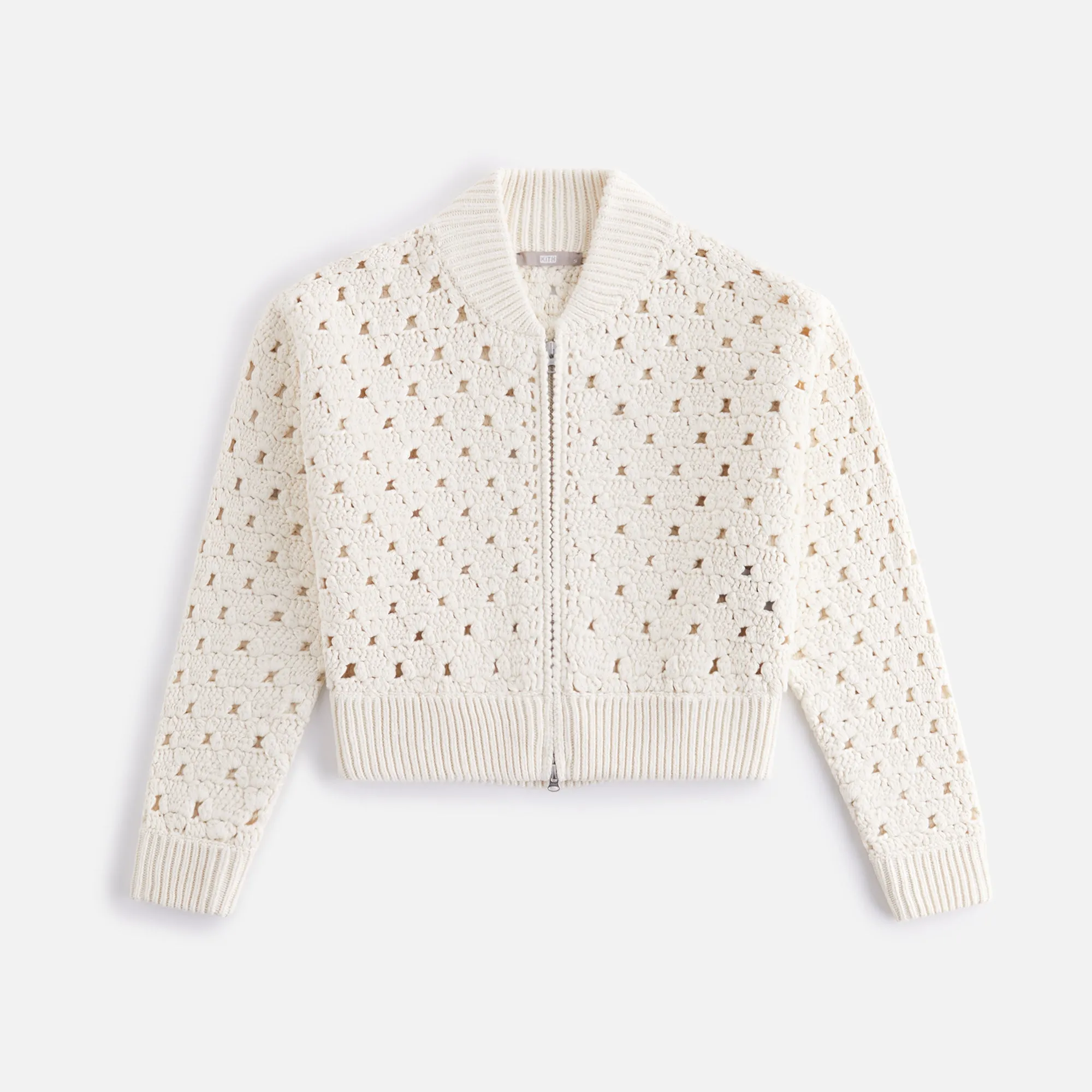 Kith Women Merritt Crochet Knit Bomber - Whisper sold by Kith
