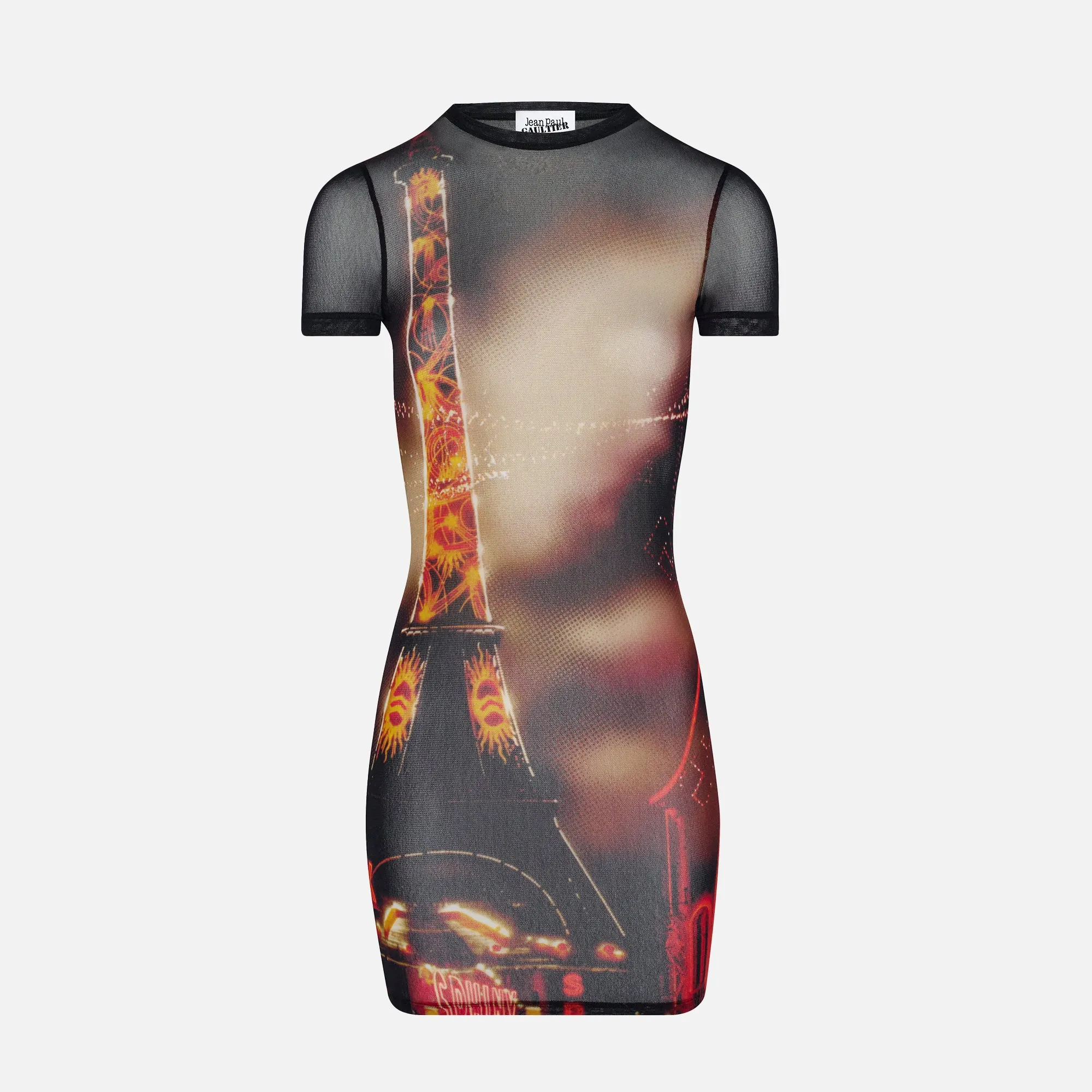 Jean Paul Gaultier Pigalle Printed Mesh Short Dress - Red sold by Kith