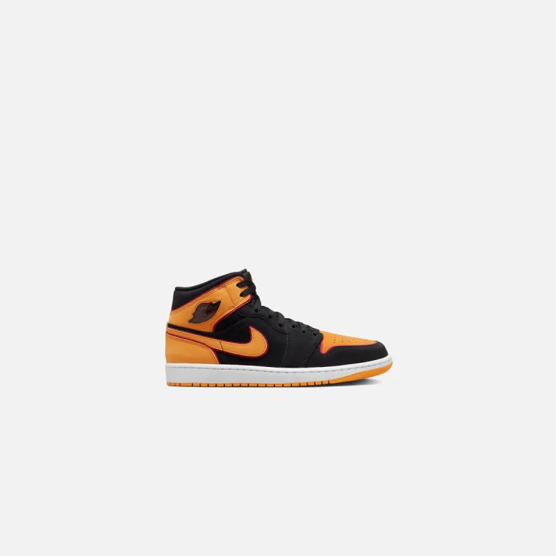 Nike Air Jordan 1 Mid Se V2 - Black / Vivid Orange Cardina sold by Kith