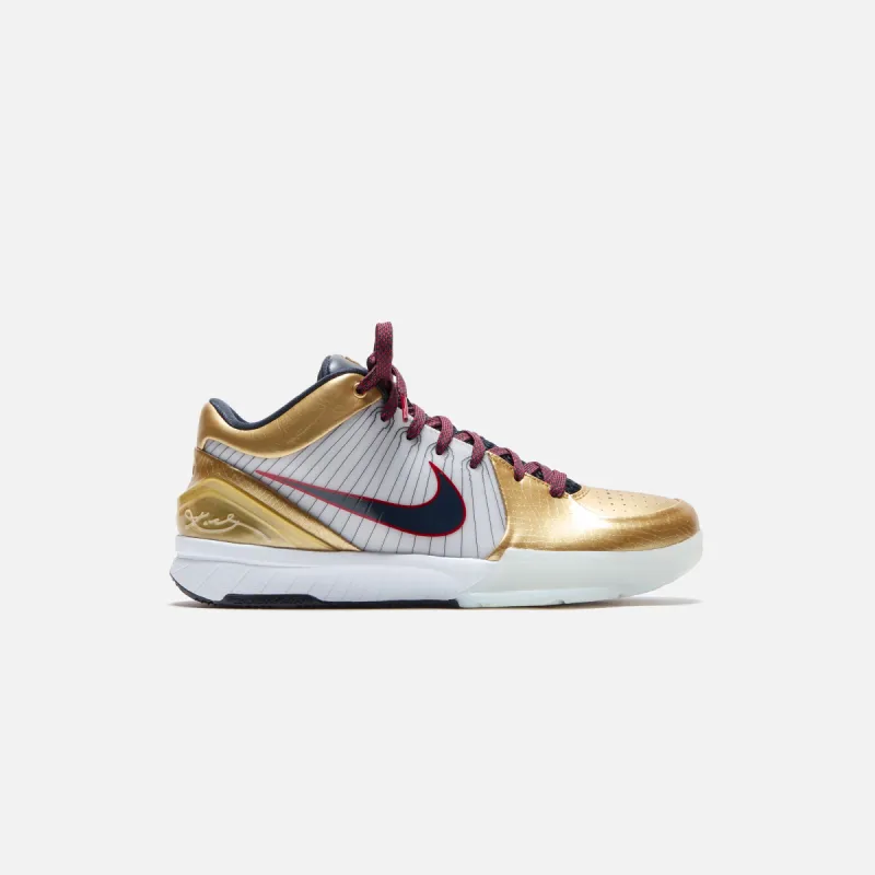 Nike Kobe 4 Protro - White / Dark Obsidian / Varsity Red / Metallic Gold sold by Kith