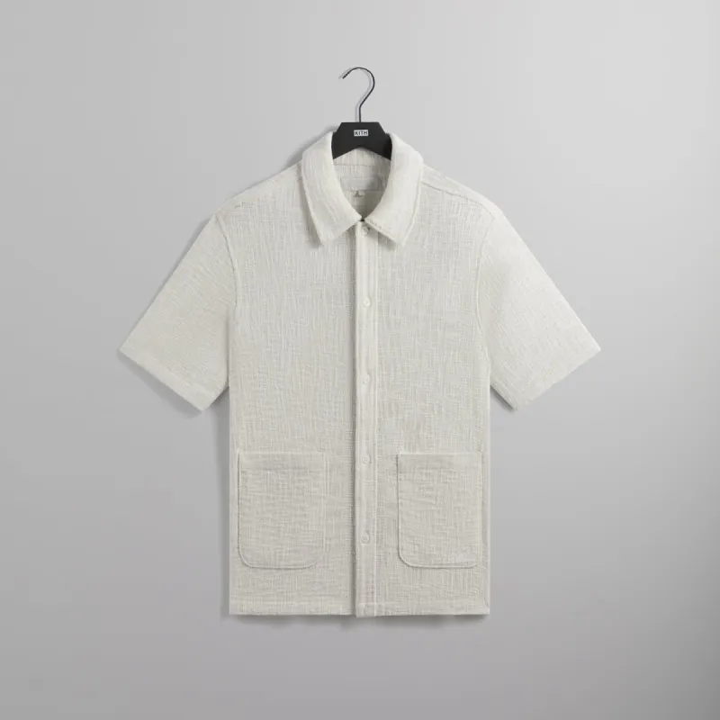Kith Textured Cotton Boxy Collared Overshirt - Sandrift sold by Kith