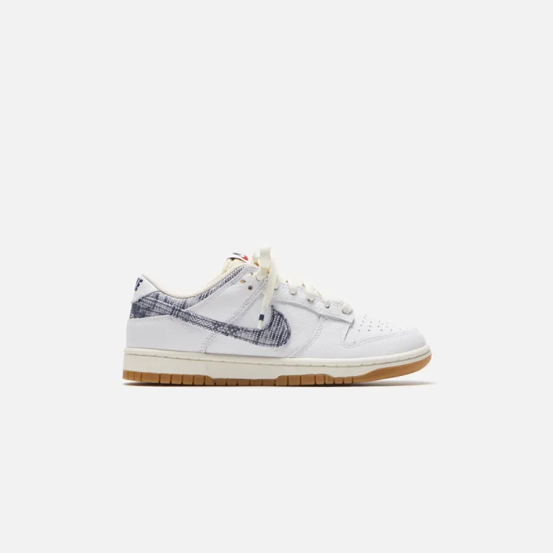 Nike Dunk Low - White / Midnight Navy / Gym Red / Sail sold by Kith