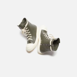 Rick Owens Scarpe in Pelle Sneakers - Forest / Milk / Milk sold by Kith