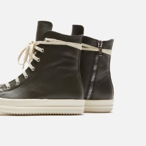Rick Owens Scarpe in Pelle Sneakers - Forest / Milk / Milk sold by Kith