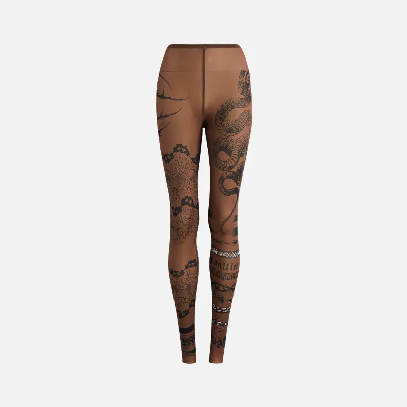 Jean Paul Gaultier x KNWLS Legging Printed Trompe L'Ceil Tattoo - Ebene sold by Kith