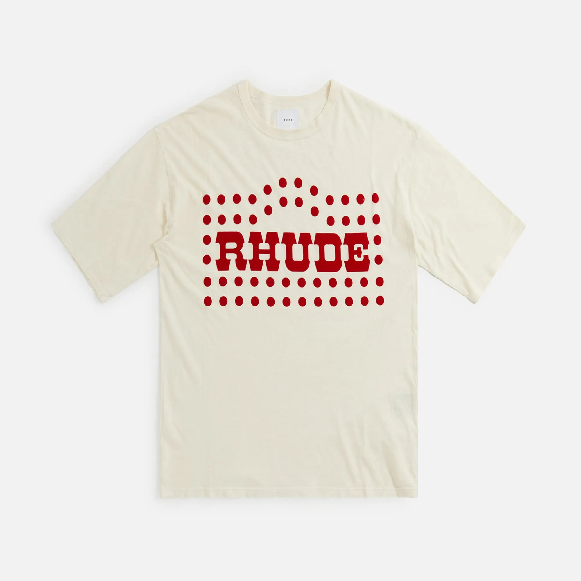 Rhude Flocked Burnout Tee - Vintage White sold by Kith