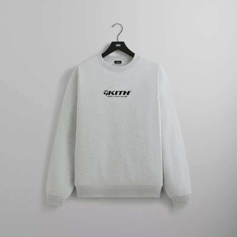 Kith for TaylorMade Find Your Game Nelson Crewneck - Light Heather Grey sold by Kith