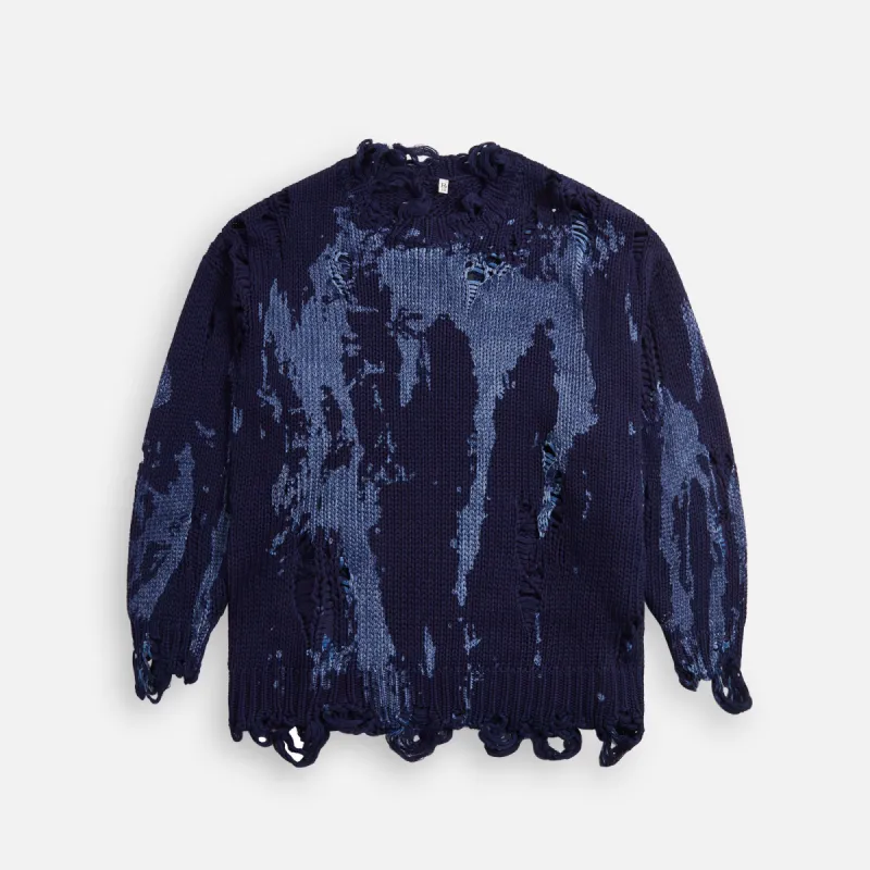 R13 Oversized Sweater - Blue Splatter sold by Kith