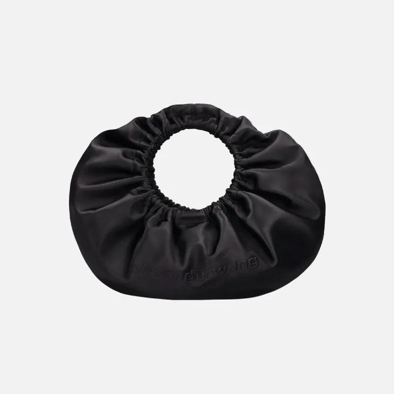 Alexander Wang Small Crescent Top Handle Satin Bag - Black sold by Kith