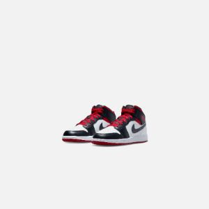 Nike GS Air Jordan 1 Mid - White / Gym Red / Black sold by Kith