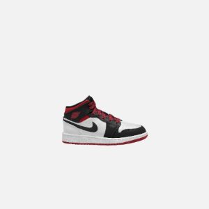 Nike GS Air Jordan 1 Mid - White / Gym Red / Black sold by Kith